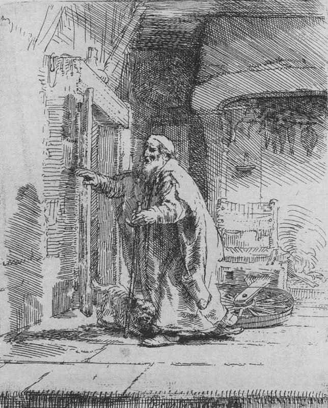 Слепой Товит. 1651 - Офорт. Одно состояние 16,1 x 13 ГМИИ им. А.С. Пушкина Москва