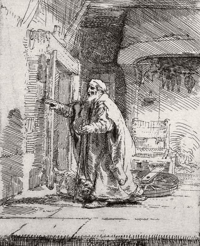 Слепой Товит 1651 - Офорт 162 x 122 мм Собрание Я. де Брёйна