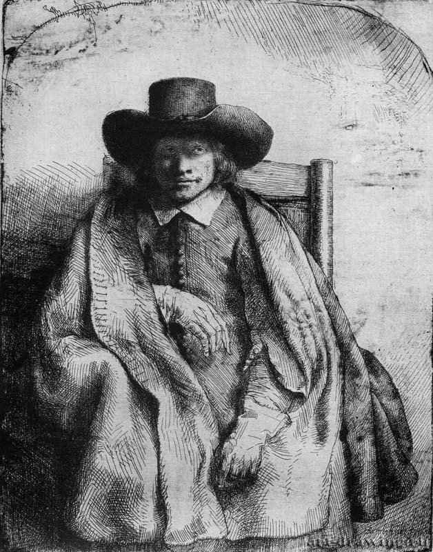 Портрет Клемента де Йонге 1651 - Офорт. Четвертое состояние из шести 21,2 x 16,6 ГМИИ им. А.С. Пушкина Москва