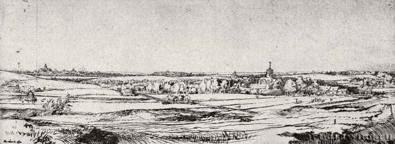 Поместье взвешивателя золота. 1651 - Офорт 119 x 318 мм Собрание Я. де Брёйна