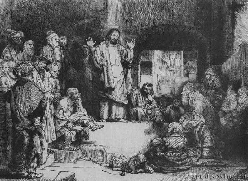 Проповедь Христа. 1652 - Офорт. Одно состояние 15,9 x 21,1 ГМИИ им. А.С. Пушкина Москва