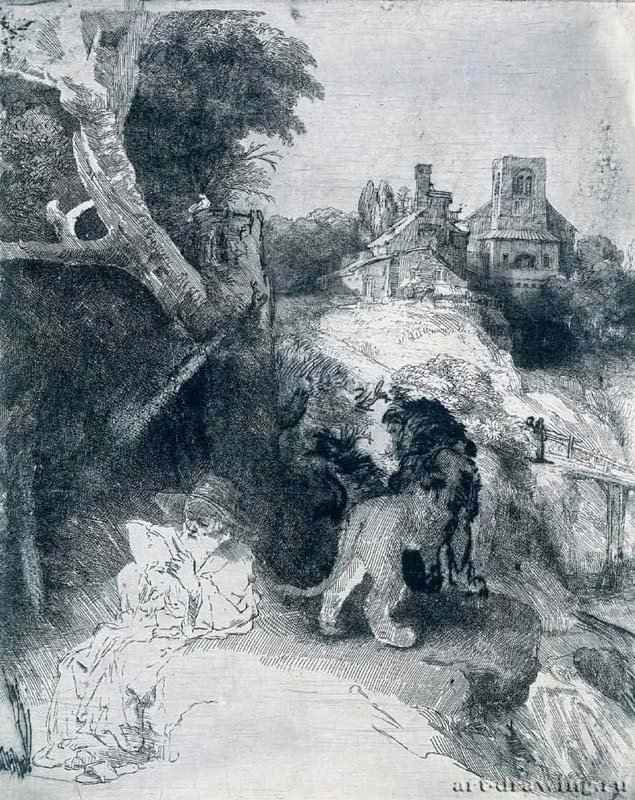 Святой Иероним. 1653-1654 - Гравюра 25,9 x 21 Риксмузеум Амстердам