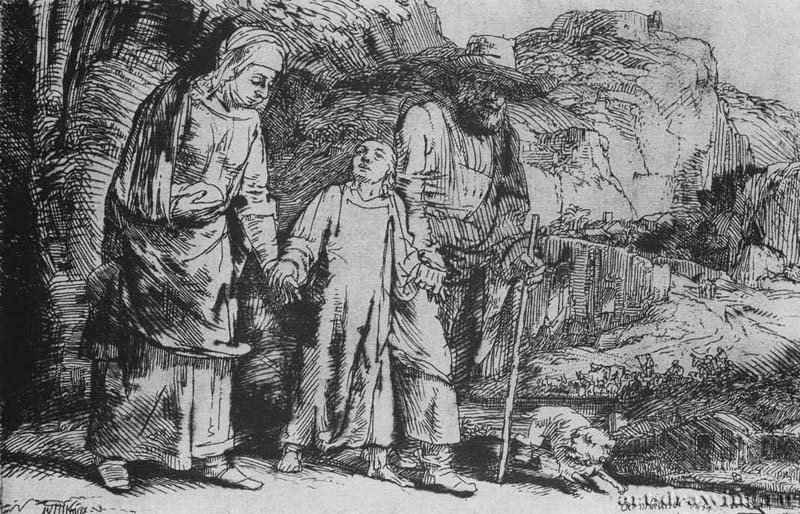 Возвращение из храма. 1654 - Офорт. Одно состояние 9,4 x 14,3 ГМИИ им. А.С. Пушкина Москва