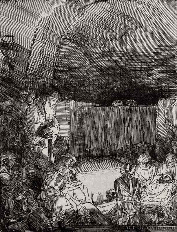 Положение во гроб 1654 - Офорт 210 x 162 мм Собрание Я. де Брёйна