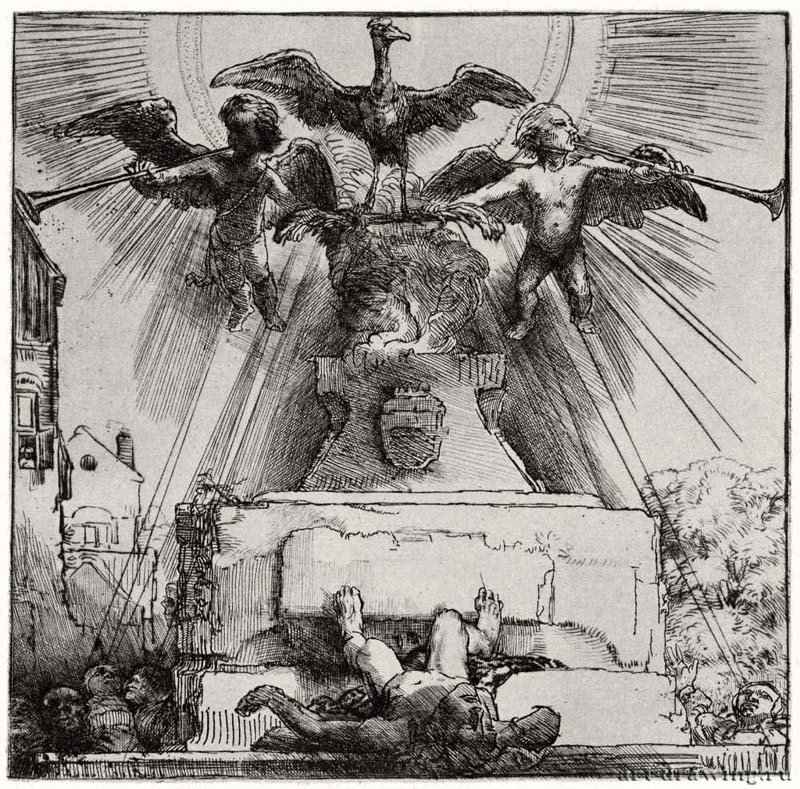 Аллегория (Феникс). 1658 - Офорт 178 x 180 мм Собрание Я. де Брёйна