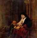 Тимофей и его бабушка. 1648 - 40,5 x 31,7 см. Дерево, масло. Барокко. Нидерланды (Голландия). Лондон. Собрание графа Элсмера.