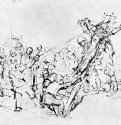 Поднятие креста. 1655-1658 - Перо, отмывка 179 x 211 мм Гравюрный кабинет Берлин