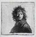 Автопортрет в хмурящемся виде. 1630 - Гравюра 7,5 x 7,5 Риксмузеум Амстердам