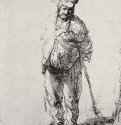 Стоящий нищий с руками за спиной. 1630 - Офорт 92 x 67 мм Собрание Я. де Брёйна