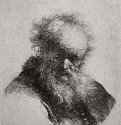 Голова старика с длинной бородой, глядящего в сторону. 1630 - Офорт 72 x 65 мм Собрание Я. де Брёйна