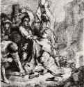 Побиение камнями святого Стефана. 1635 - Офорт 97 x 86 мм Собрание Я. де Брёйна