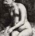 Женщина, моющая ноги 1658 - Офорт 162 x 106 мм Собрание Я. де Брёйна
