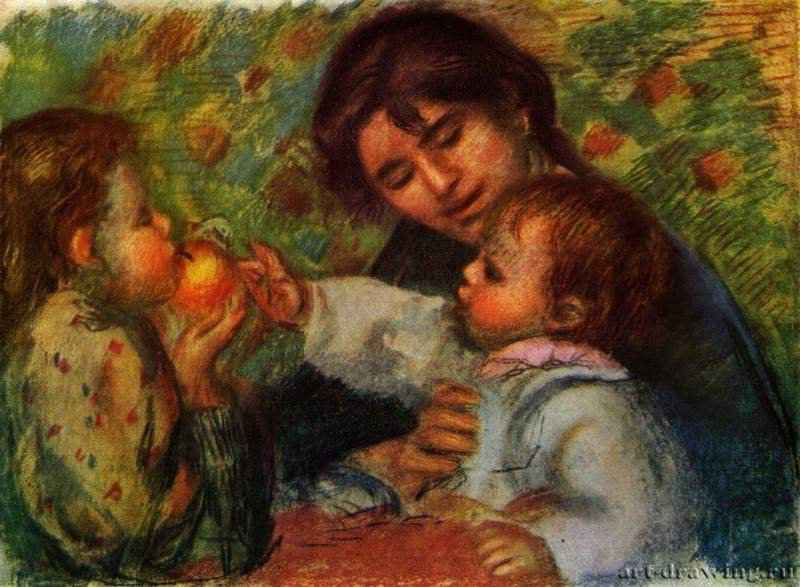 Портрет Жана Ренуара и Габриэли с ее ребенком. 1892-1894 - 56 x 76 смХолст, маслоИмпрессионизмФранцияПариж. Собрание Бернем-Жён