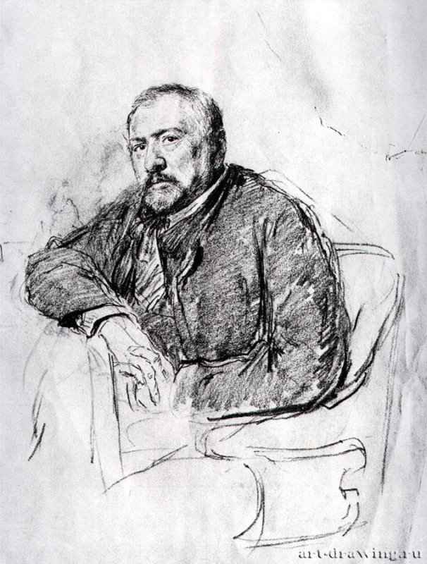 Портрет Никола Лескова. 1889 - Бумага, графитный карандашРеализмРоссия
