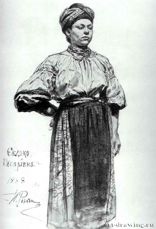 Евдоха Гусар. 1880 - Бумага, графитный карандашРеализмРоссия