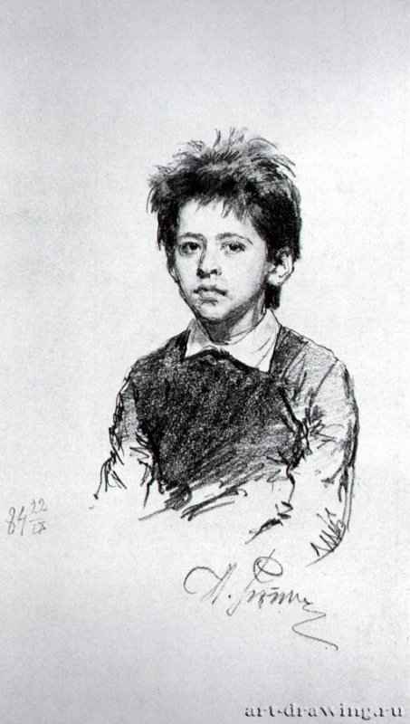 Милуша. 1884 - Бумага, графитный карандашРеализмРоссия