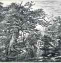 Путешественники в лесу. 1650-1656 - Тушь, бумага 19,5 x 28 Риксмузеум Амстердам