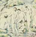 Купальщики, малая доска. 1897 - 219 х 267 мм Цветная литография Франция. Частное собрание Постимпрессионизм Франция