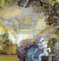 Пьеро и дама, 1910 г. - Бумага на картоне, гуашь, акварель; 46 x 35 см. Одесса. Одесская картинная галерея. Россия.