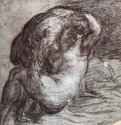 Мифологическая любовная пара (Юпитер и Ио). 1550 - Тициан Вечелио: 252 х 260 мм. Черный мел на голубой бумаге. Кембридж (Великобритания). Музей Фицуильям.