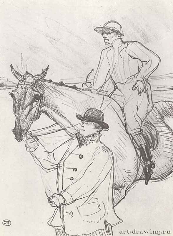 Жокей на пути к весам. 1899-1900 - 388 х 282 мм. Литография. Постимпрессионизм. Франция.