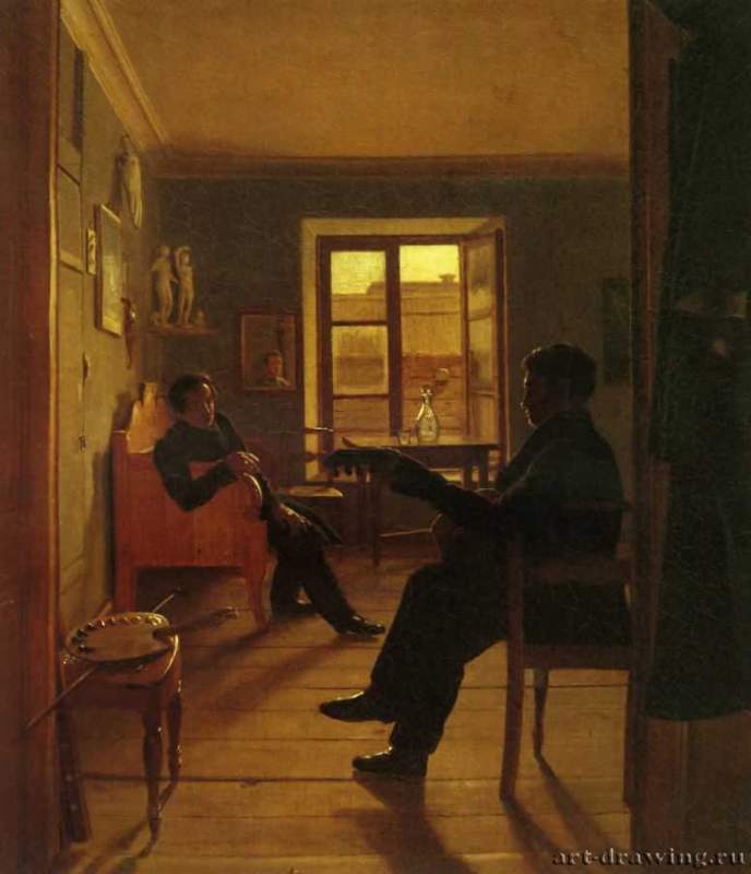 Мастерская художников братьев Н. Г. и Г. Г. Чернецовых, 1828 г. - Холст, масло; 29,5 х 23,5 см. Государственный Русский музей. Санкт-Петербург. Россия.