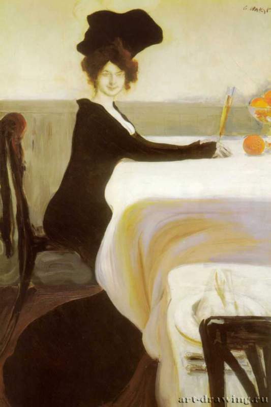 Ужин, 1902 г. - Холст, масло; 150 х 100 см. Государственный Русский музей.