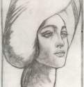 Портрет мадам Т., 1918 г. - Бумага, карандаш.