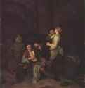 Сцена в трактире. 1664 - 48,6 x 41,5 см Холст, масло Барокко Нидерланды (Голландия) Будапешт. Венгерский музей изобразительных искусств