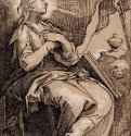 Святая Мария Магдалина. 1612 - 137 х 86 мм. Ксилография кьяроскуро, одна очерковая доска, одна тоновая доска. Амстердам. Рейксмузеум, Государственный кабинет гравюр. Голландия.