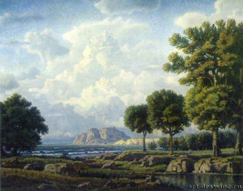 Вечер у моря, 1941 г. - Холст, масло; 137 х 177 см. Реализм. Россия. Симферополь. Симферопольский художественный музей.