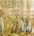 Осенний вечер. Эскиз неосуществлённой фрески из цикла "Времена года", 1905. - Бумага, акварель, графитный карандаш, кисть, перо. 61,8 x 98,5. Москва. Государственная Третьяковская галерея. Россия.