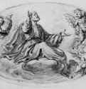 Вознесение святого Петра, овал. 1630-1633 - 182 х 270 мм Сангина, отмывка красным тоном, на белой бумаге Рим Национальный кабинет гравюр Италия