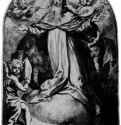 Вознесение святого Антония-аббата. Первая половина 17 века - 277 х 180 мм Сангина, отмывка красным тоном, на белой бумаге Рим Национальный кабинет гравюр Италия