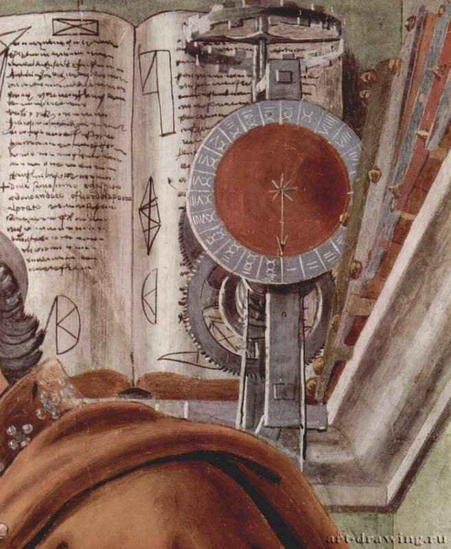 Св. Августин в молитвенном созерцании. Деталь - 1480 *ФрескаВозрождениеИталияФлоренция. ОгниссантиЗаказчик: вероятно из семьи Веспуччи (герб)