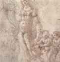 Аллегория Плодородия или Осени. 1480-1485 - 317 х 253 мм. Перо коричневым тоном, отмывка, поверх наброска черным мелом, подсветка белым, на грунтованной розовым тоном бумаге. Лондон. Британский музей, Отдел гравюры и рисунка.