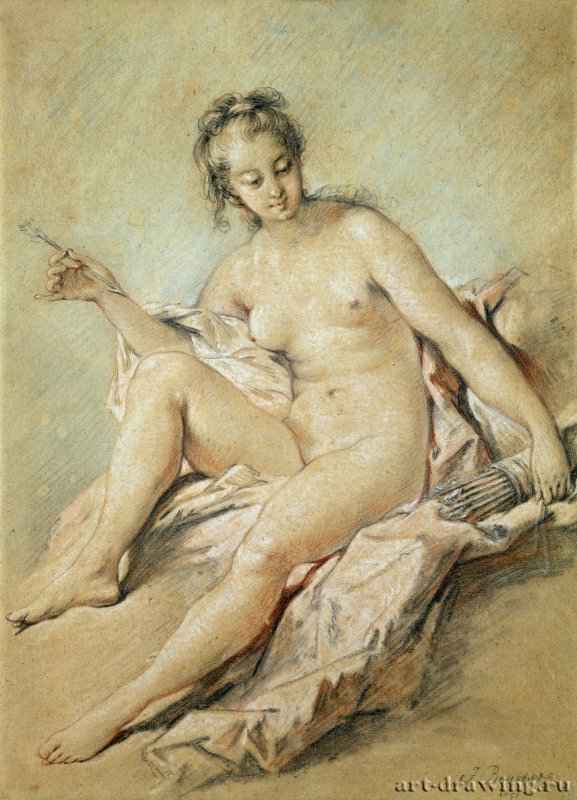 Штудия Венеры, 1751 г. - Холст. Рококо. Франция. Гамбург, Картинная галерея.