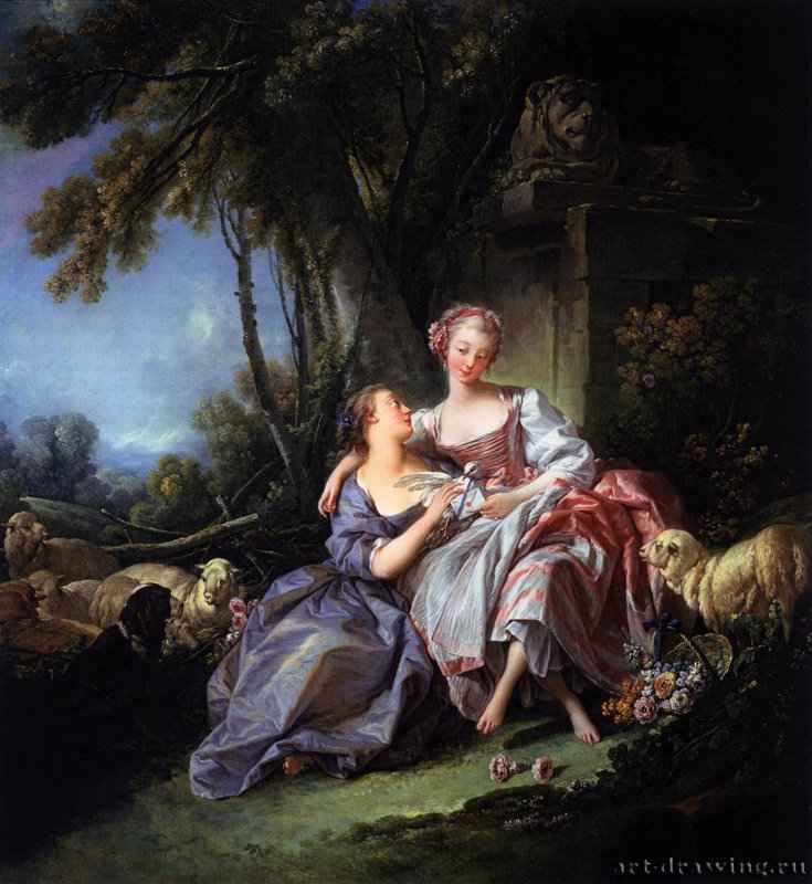 Любовная записка, 1750. - Холст, масло. 81 х 75. Рококо. Франция. Вашингтон, Нац.галерея.
