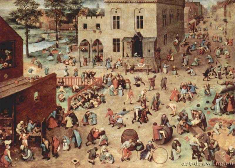 Серия так называемых лубочных картин, Детские забавы - 1560118 x 161 смДерево, маслоВозрождениеНидерланды (Фландрия)Вена. Художественно-исторический музей