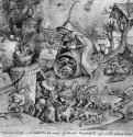 Рисунок из серии "Пороки": Гнев (Ira). 1557 - 230 х 300 мм. Перо коричневым тоном, на бумаге. Флоренция. Галерея Уффици, Кабинет рисунков и гравюр. Нидерланды.