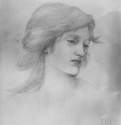 Венера - покровительница взаимной любви. Этюд головы, 1871 г. - Карандаш на бумаге; 37 х 315 мм. Гамбург. Кунстхалле, Гравюрный кабинет.