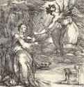 Благовещение. 1602-1617 - 340 х 316 мм. Резцовая гравюра на меди. Вена. Собрание графики Альбертина. Франция.