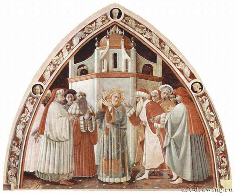 Фрески из собора в Прато. Св. Стефан. 1435-1440 - 300 x 360 см. Фреска, перенесенная на основу из полиэстера. Возрождение. Италия. Прато. Музей Собора. Атрибуция ненадежна.