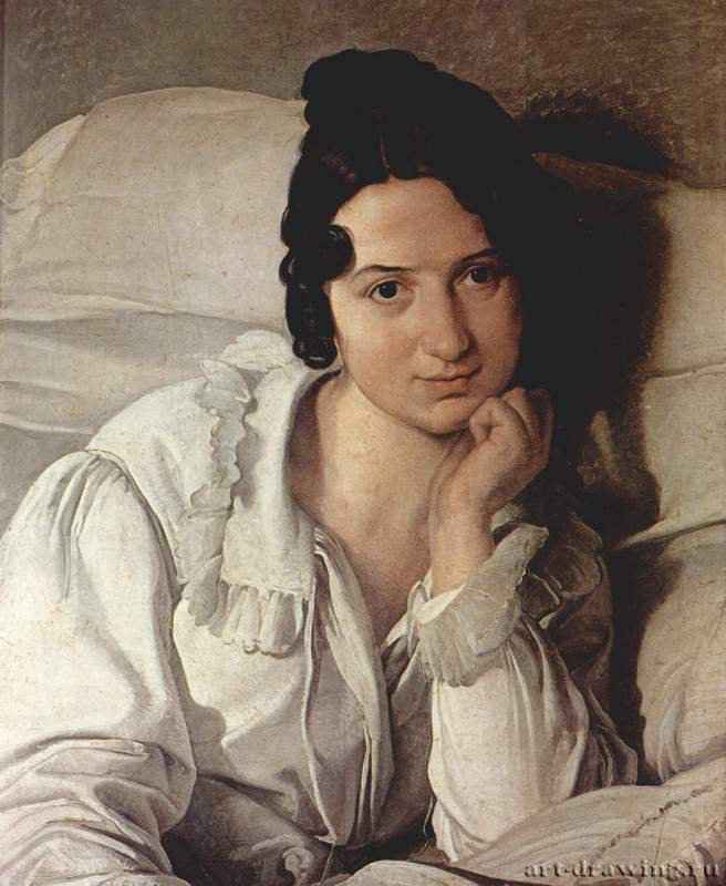 Больная (портрет Каролины Цукки). 1825 - 60 x 49,5 смХолст, маслоРомантизмИталияТурин. Городской музей