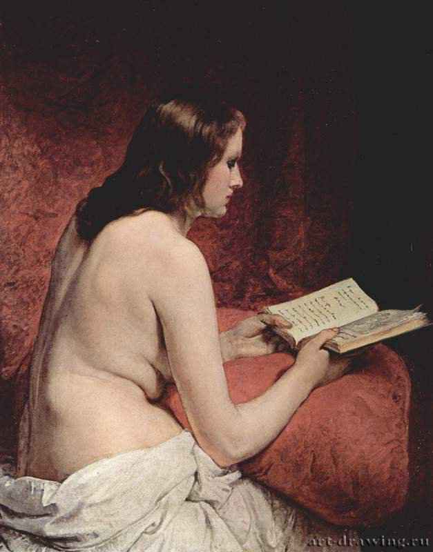 Одалиска с книгой. 1866 - 92 x 75 смХолст, маслоРомантизмИталияТремеццо. Вилла Карлотта