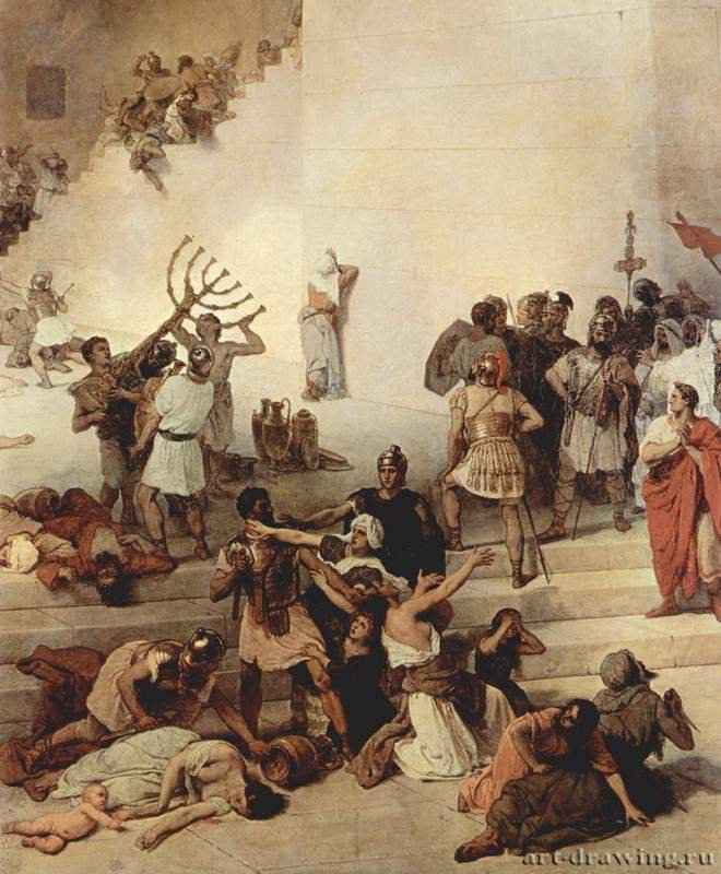 Разрушение Иерусалимского храма. Фрагмент. 1867 - Холст, маслоРомантизмИталияВенеция. Галерея современного искусства