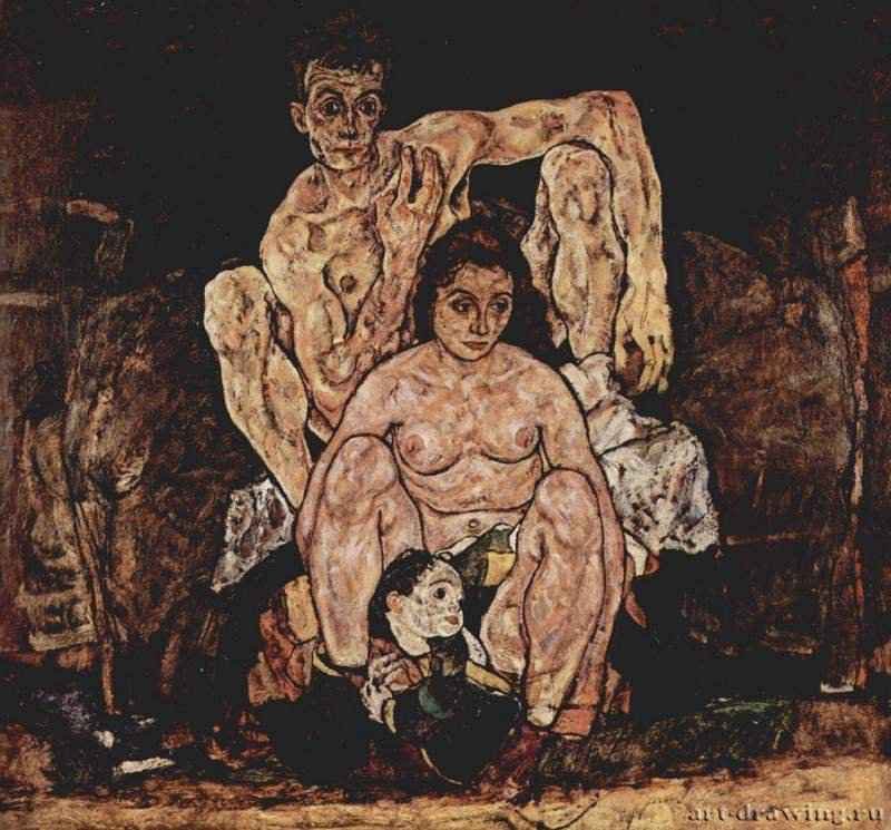 Семья 1918 - 152,5 x 162,5 смХолст, маслоЭкспрессионизмАвстрияВена. Галерея австрийской живописи в Бельведере