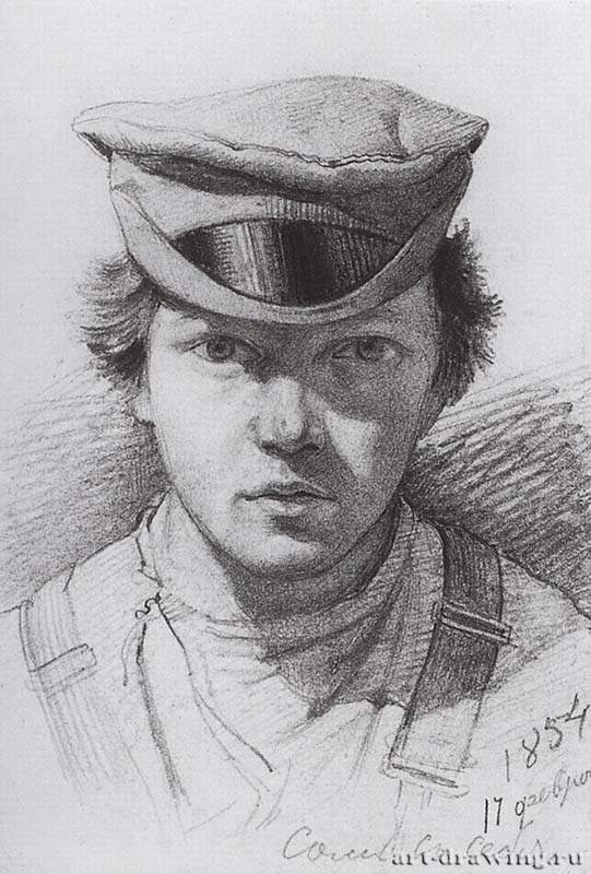 И. И. Шишкин: Автопортрет, 1854.