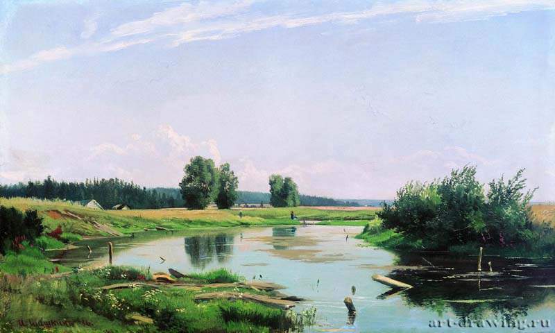 Пейзаж с озером. 1886 - 37 х 61