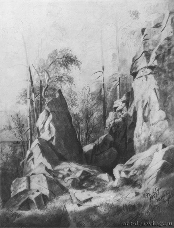 Скалы на острове Валааме. Кукко. 1859 - 59,5 х 46.2